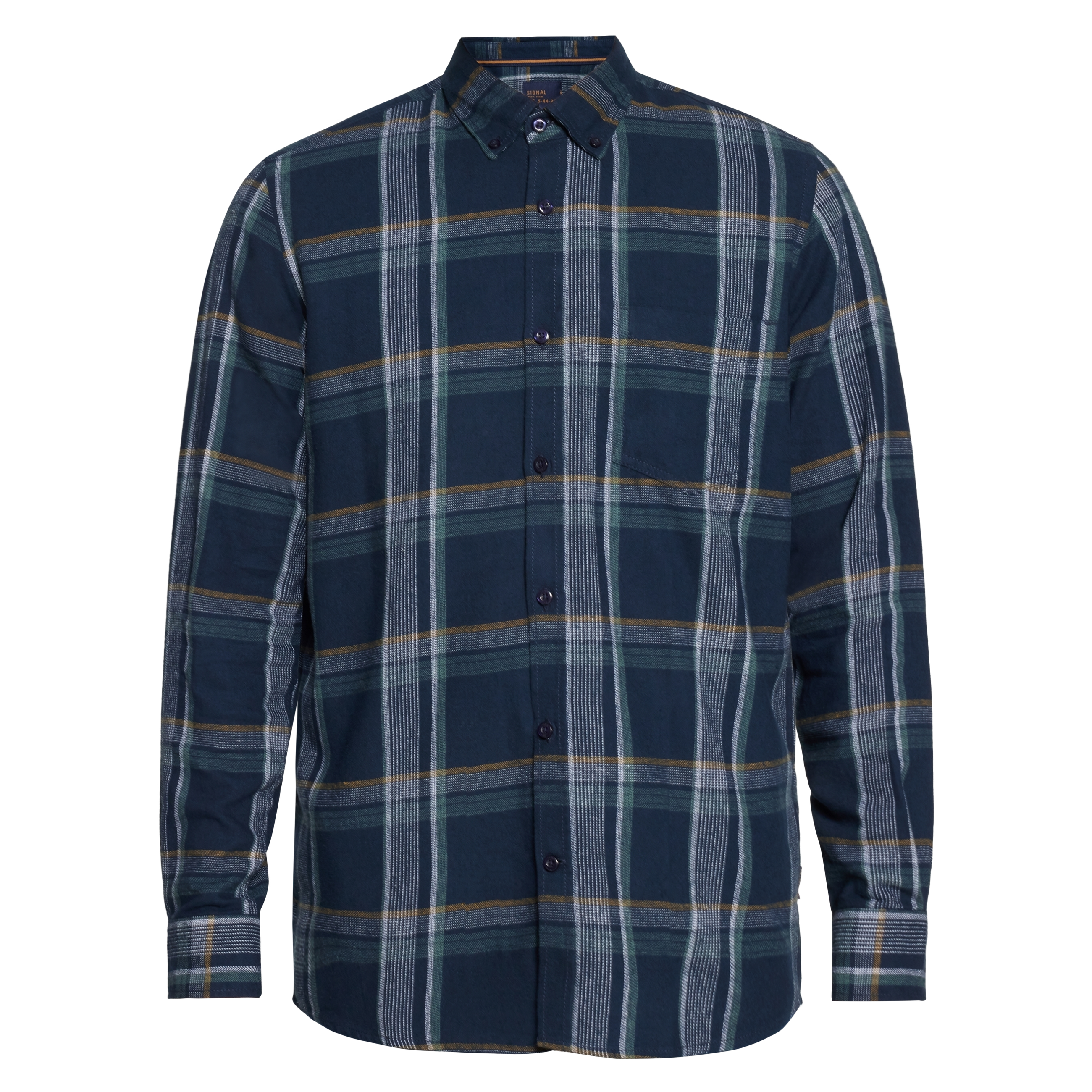 BruceSi Check + L/S Shirts - Deep Marine