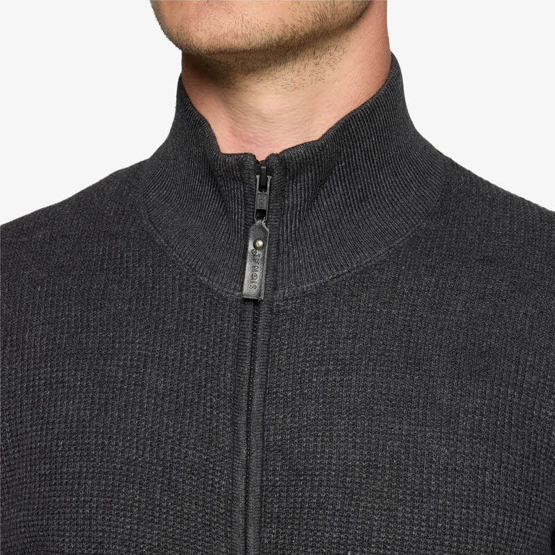 KaiSi Structure Cardigan+ - Deep grey melange