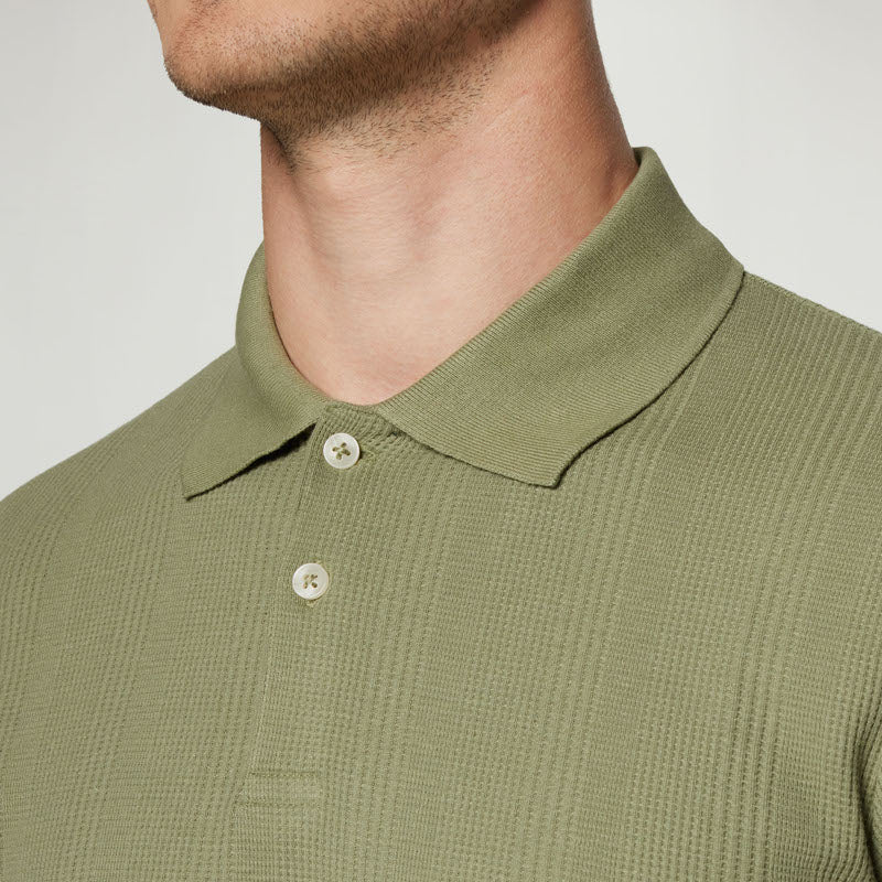 OlauSi Structured Polo - Oil Green