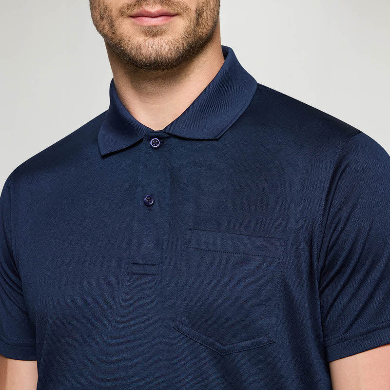 ThomasSI Pocket Tech Polo + - Blue Captain