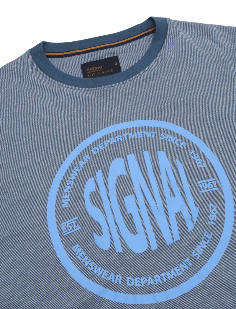 FelixSi Mini Stripe Print Tee+ - Blue Captain