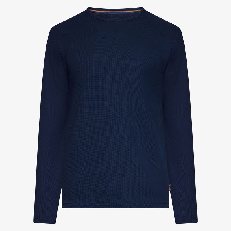 FredSi Waffle Tee LS - Blue Captain | Signal Clothing DK