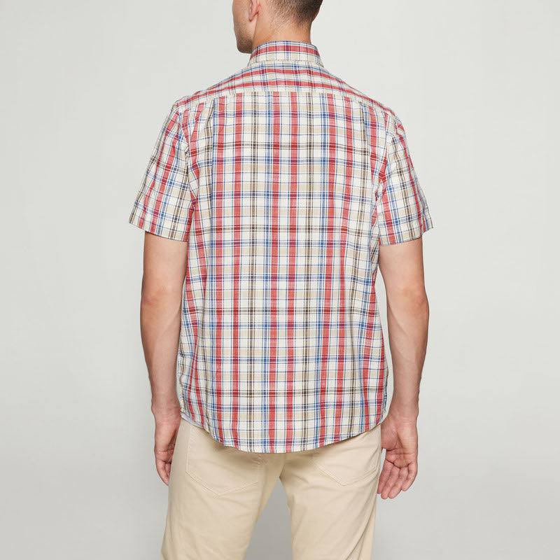 GianSi Slub Check SS - Dusty red