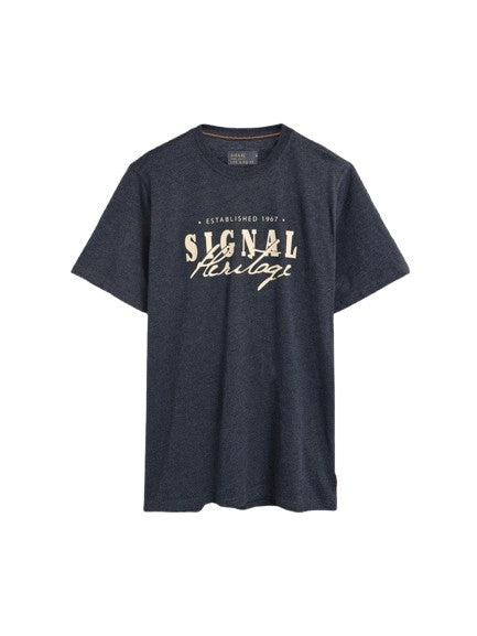 PabloSi Front Print + - Mid Blue Melange