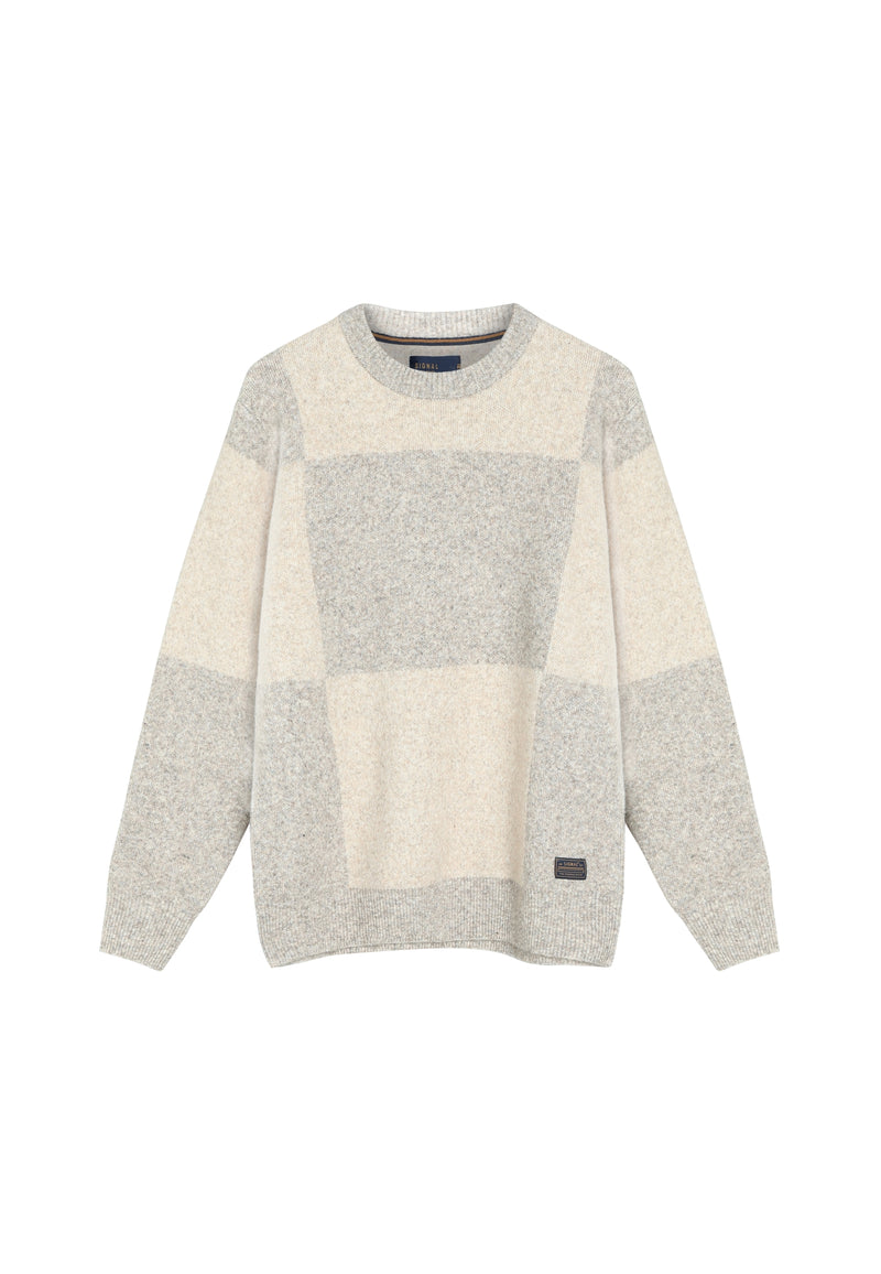12558 VilmerSi Panel Knit - Mid Grey Melange