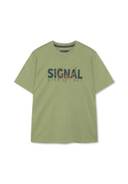 13591 OwenSi Print Tee + - Moss Stone