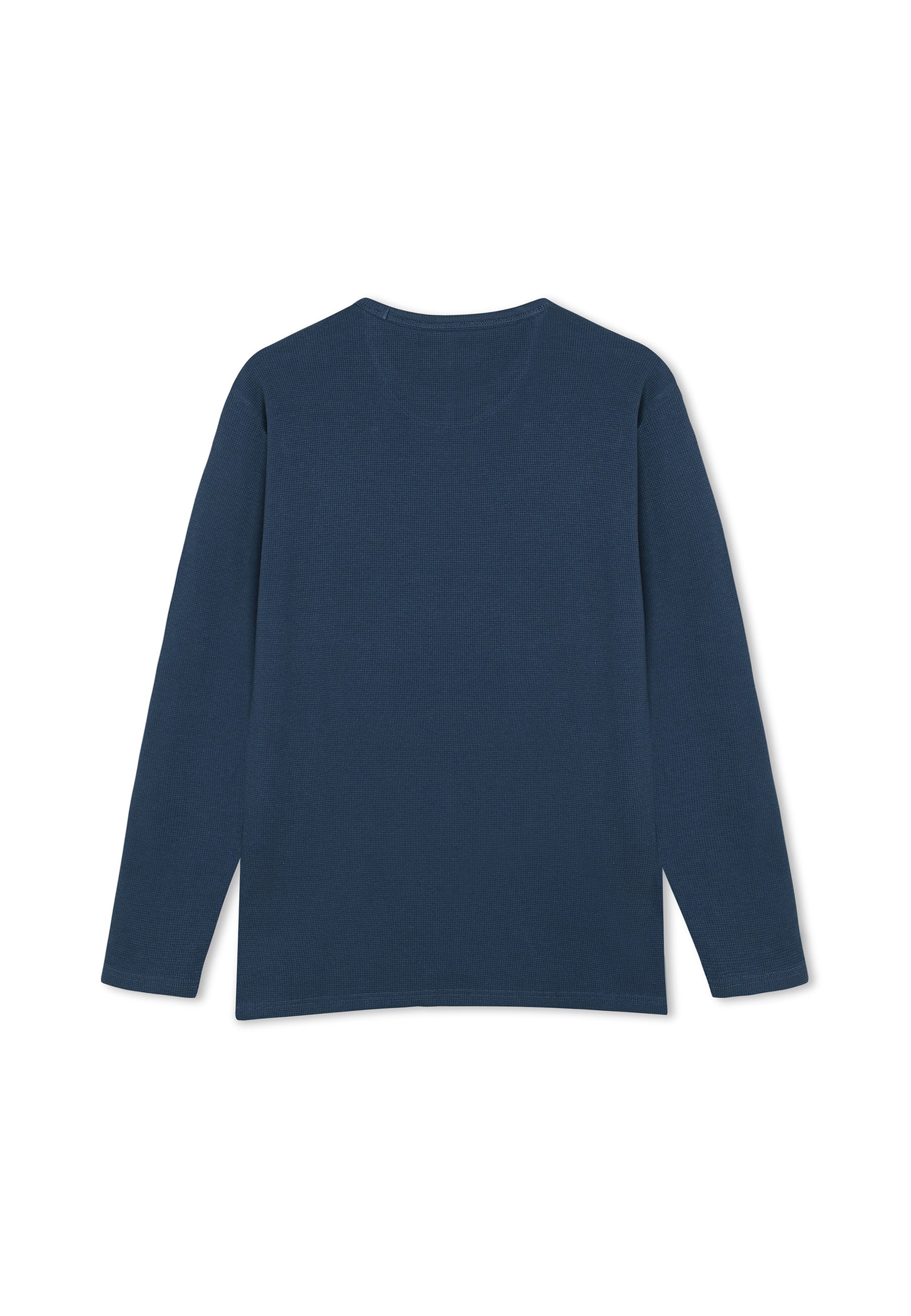 13632 FredSi Waffle Tee LS - Blue Dipper
