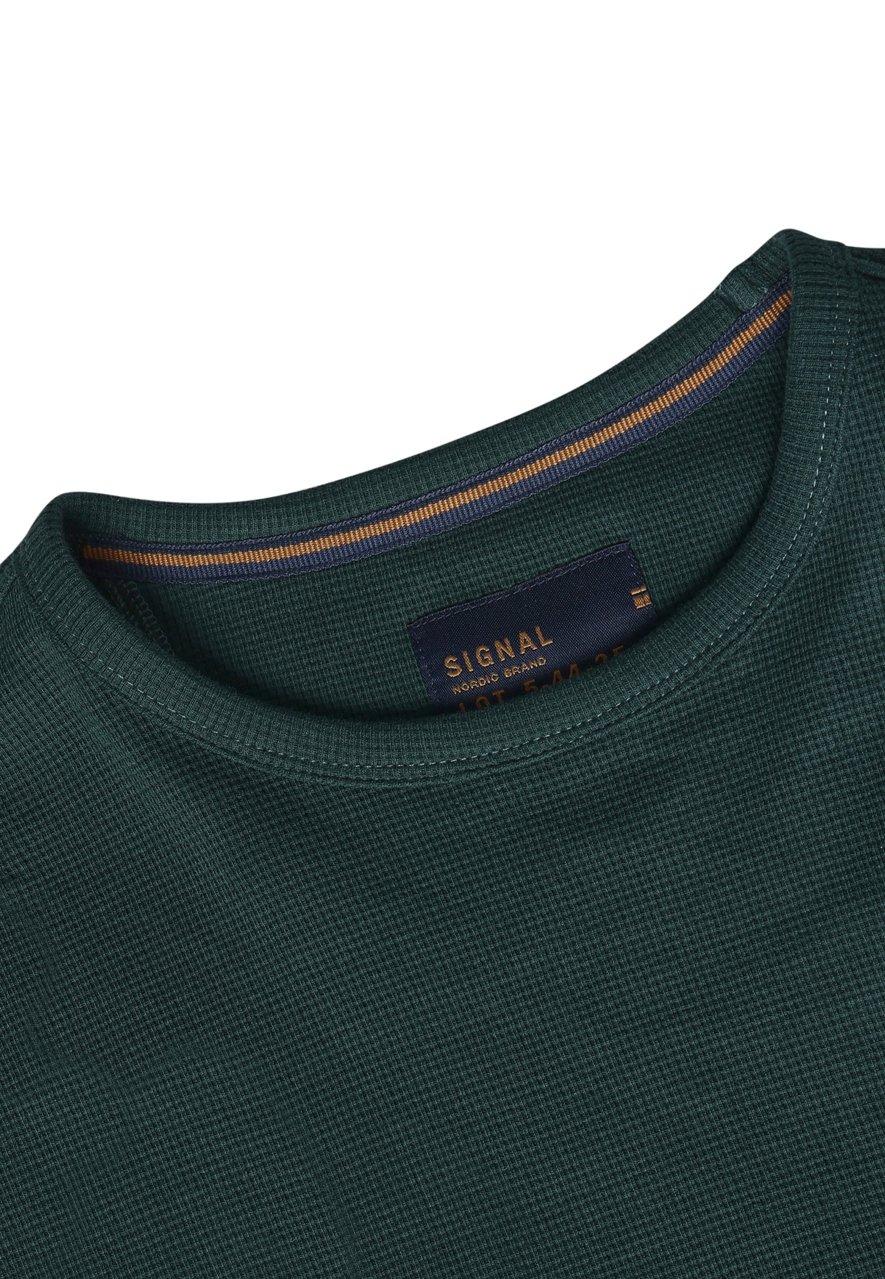 13632 FredSi Waffle Tee LS - Evergreen