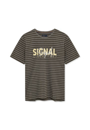 13656 LewiSi Subtle Stripe Print - Brown Coffee