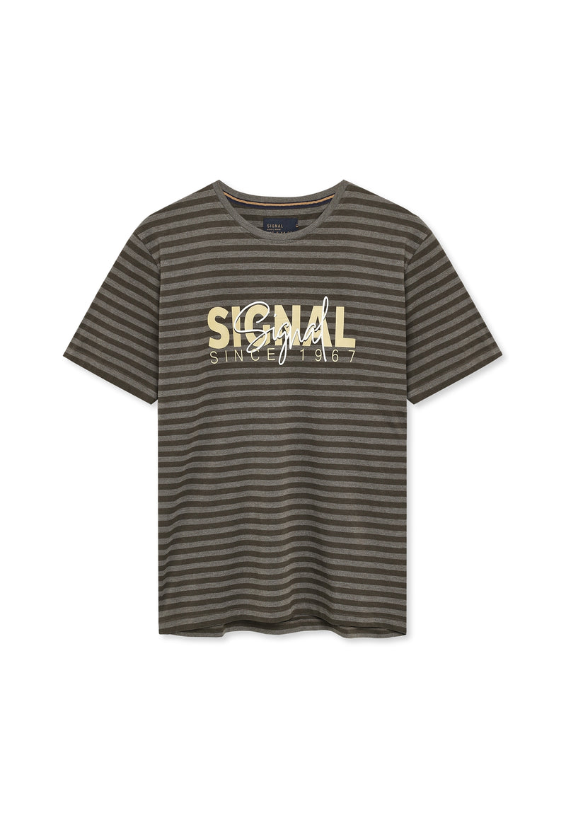 13656 LewiSi Subtle Stripe Print - Brown Coffee