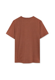13656 LewiSi Subtle Stripe Print - Rusty Red