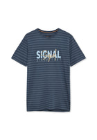 13656 LewiSi Subtle Stripe Print - Blue Dipper