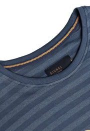 13656 LewiSi Subtle Stripe Print - Blue Dipper