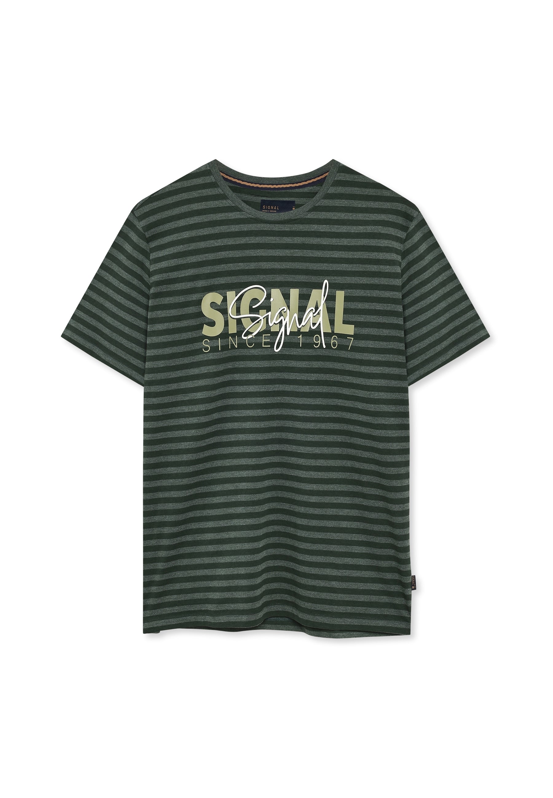 13656 LewiSi Subtle Stripe Print - Evergreen