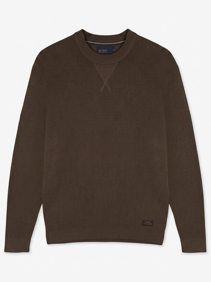 12488 ColtonSi V-Stitch Structure + - Brown Coffee