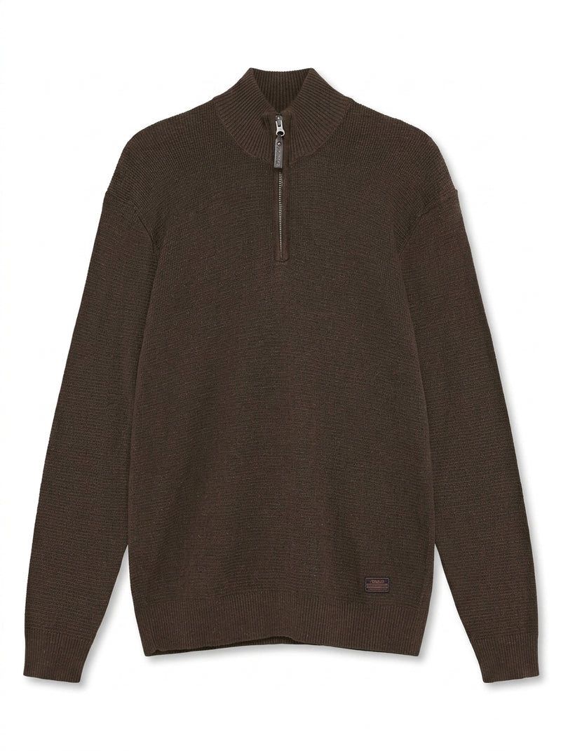 12489 CooperSi Halfzip Structure + - Brown Coffee