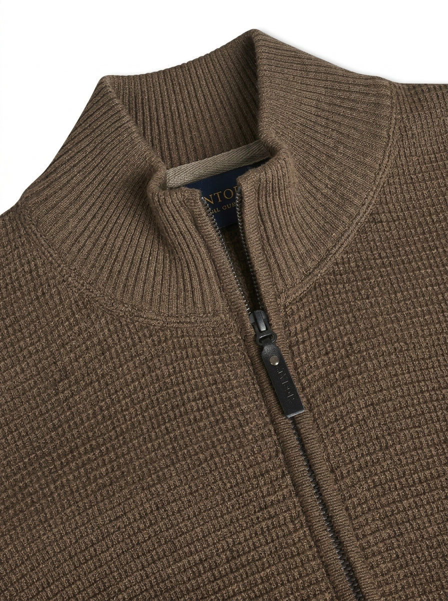 12499 ConnorSi Structure Cardigan + - Brown Otter