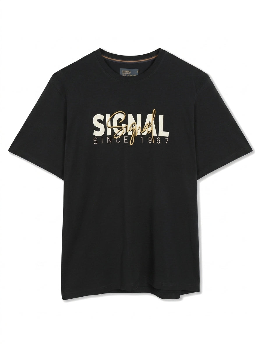 13591 OwenSi Print Tee + - Black