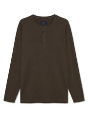 13632 FredSi Waffle Tee LS - Brown Coffee