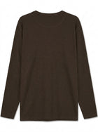 13632 FredSi Waffle Tee LS - Brown Coffee