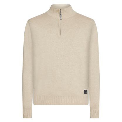KlausSI Halfzip + Knit - Light Mocca Melange