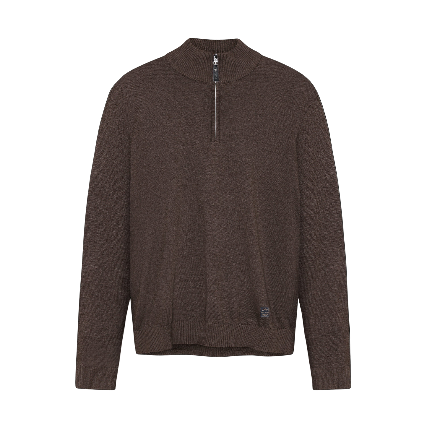 KlausSI Halfzip + Knit - Brown Bark melange