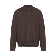 KlausSI Halfzip + Knit - Brown Bark melange