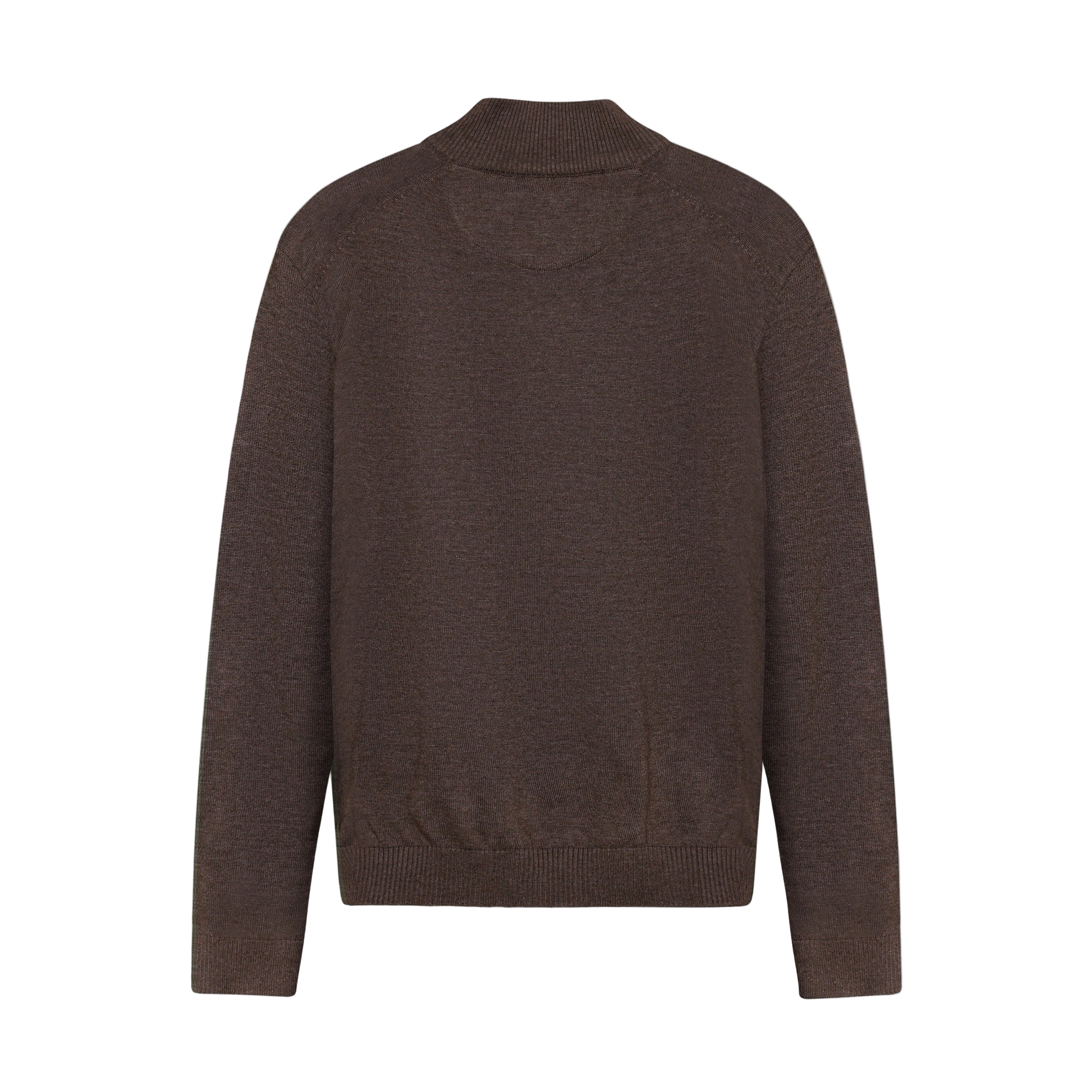 KlausSI Halfzip + Knit - Brown Bark melange