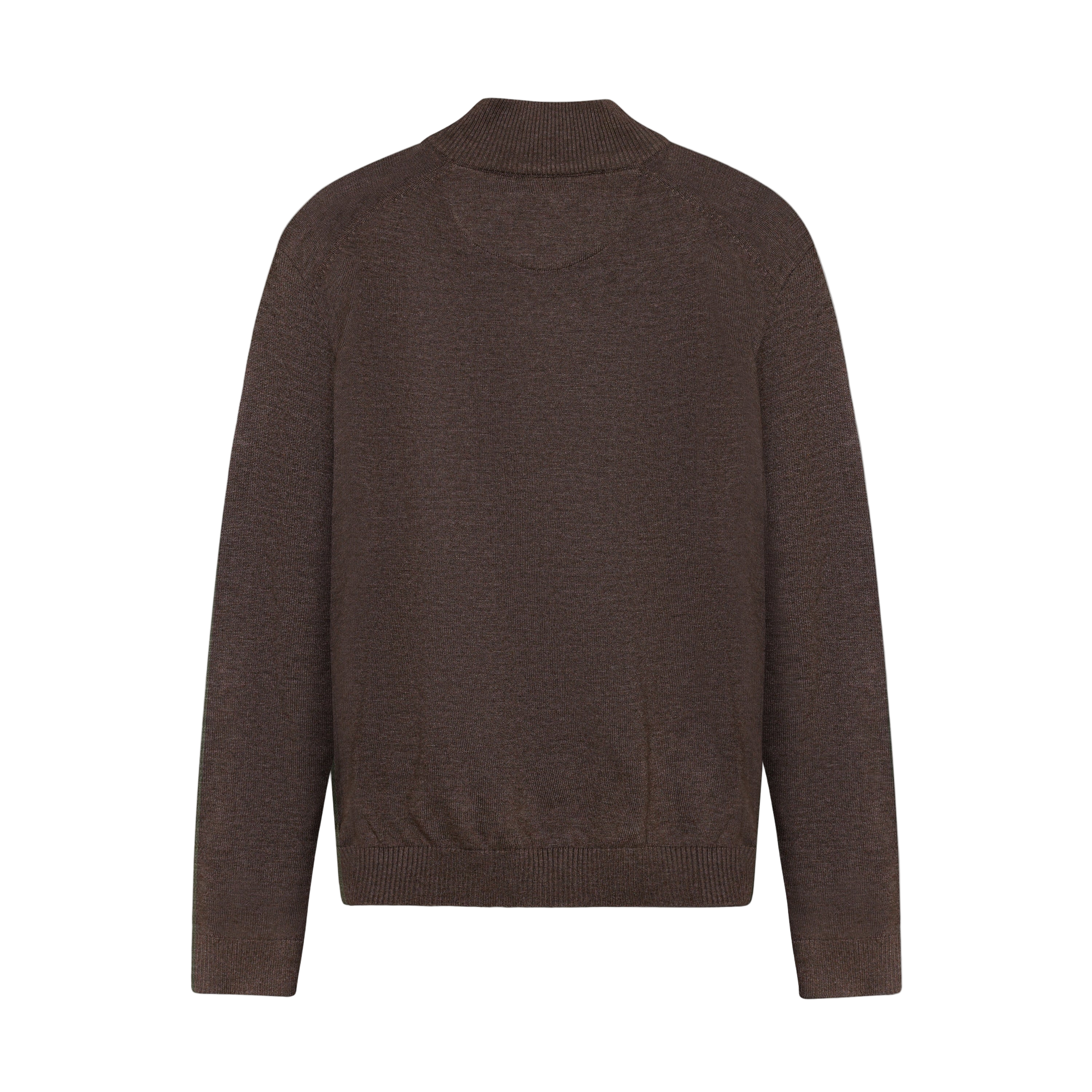 KlausSI Halfzip + Knit - Brown Bark melange