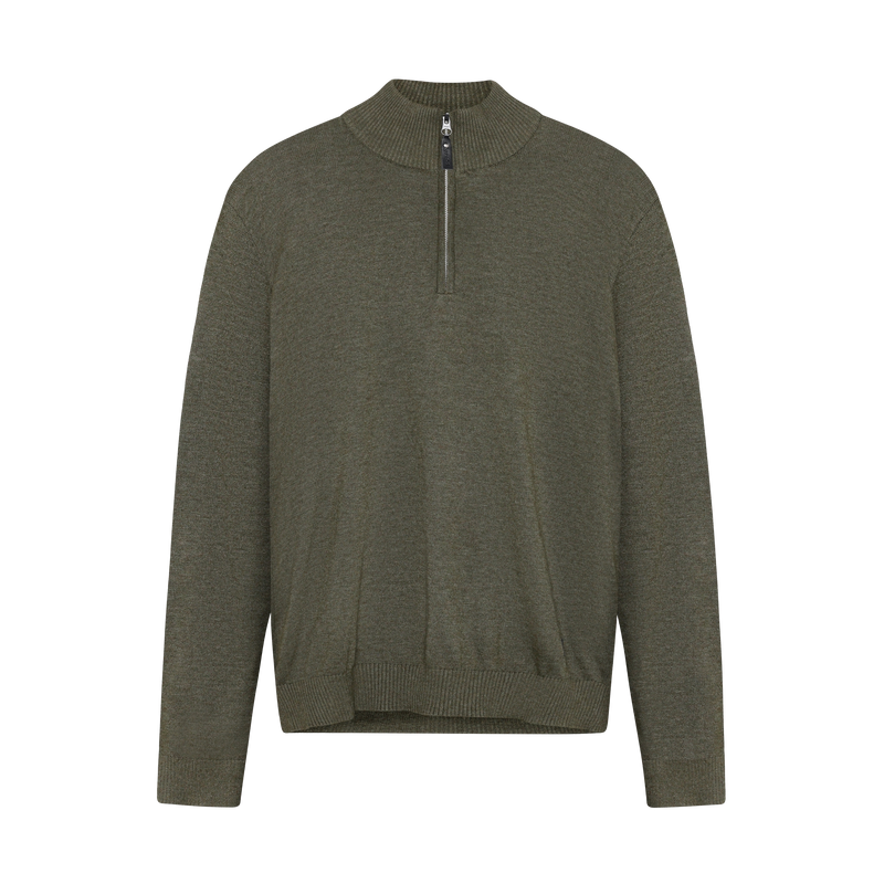 KlausSI Halfzip + Knit - Full Green Melange