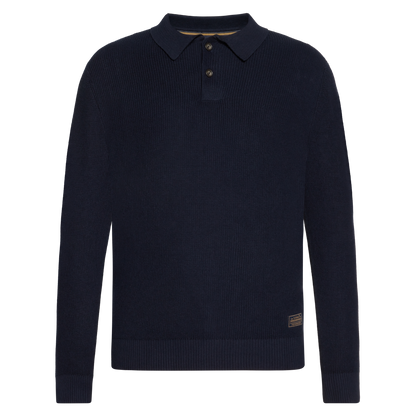 UffeSi Rib Polo Knit - Deep Marine