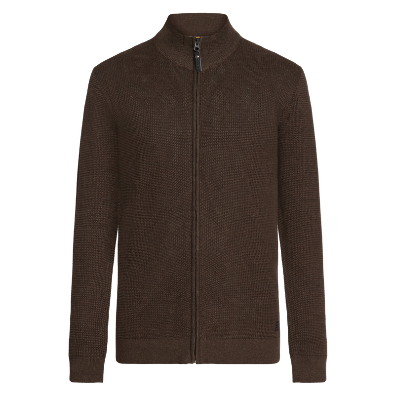KaiSi Structure Cardigan+ Knit - Brown Bark melange