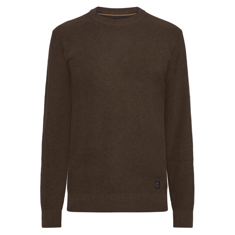 KalleSI Structure Crew + Knit - Brown Bark melange