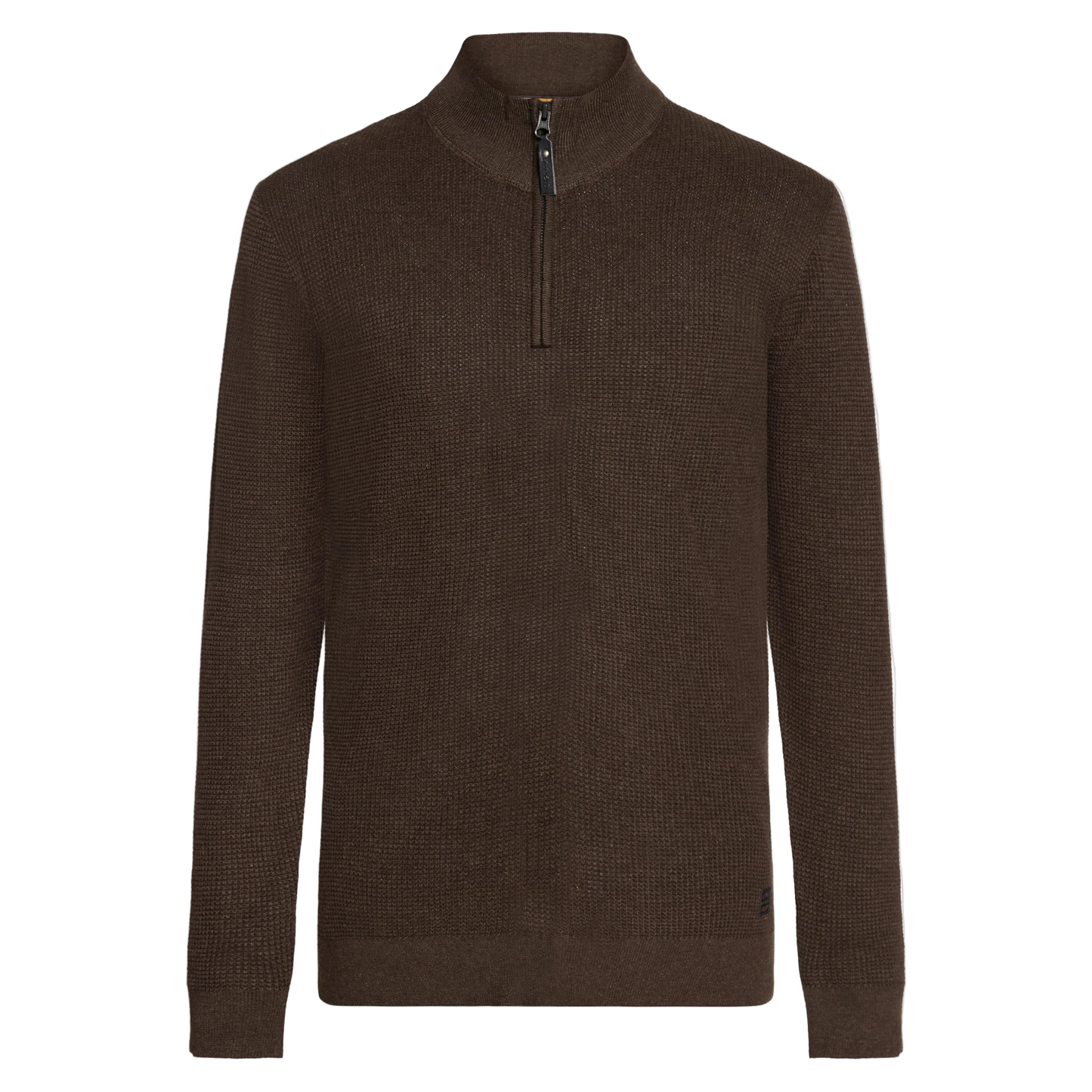 KeanuSi Structure Halfzip + Knit - Brown Bark melange