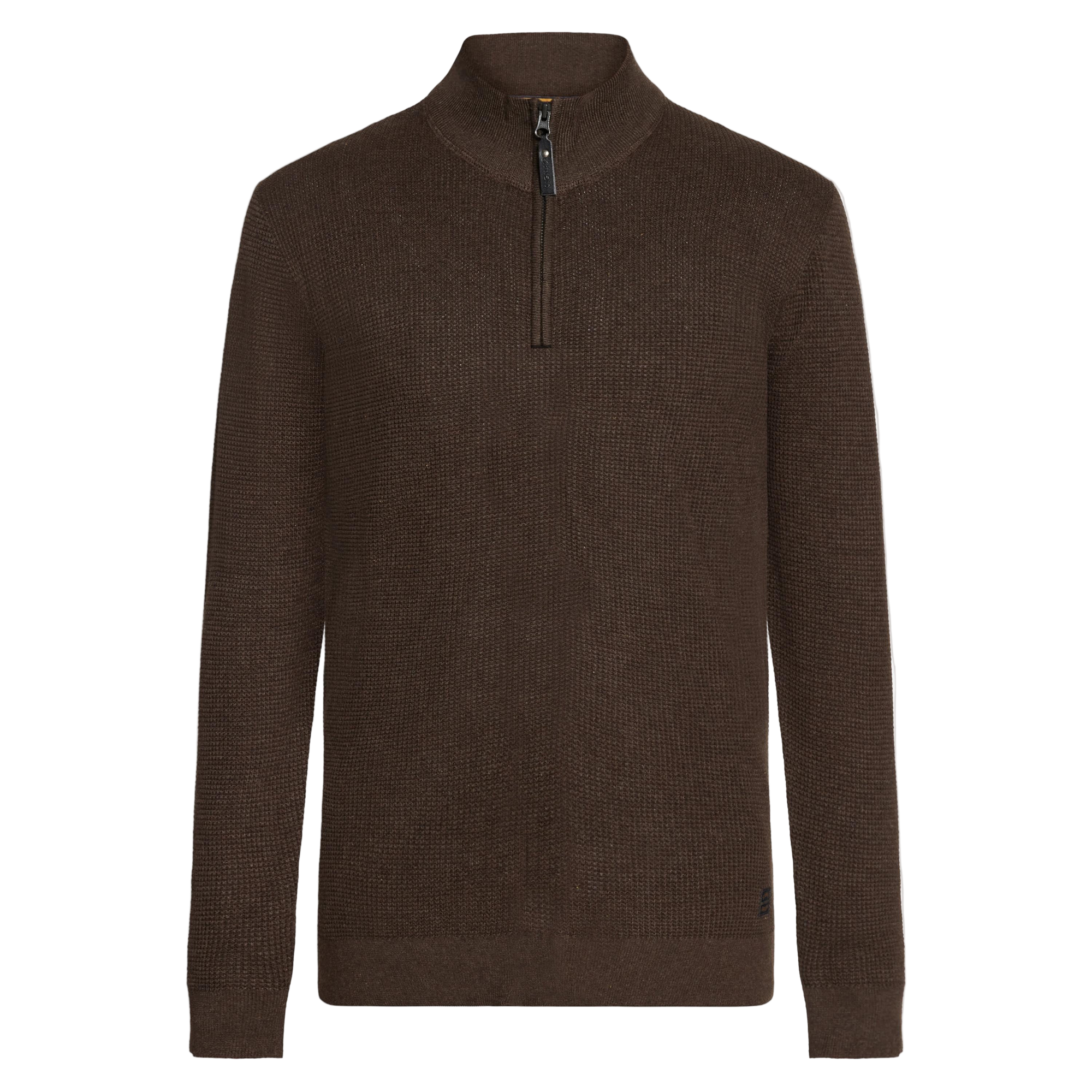 KeanuSi Structure Halfzip + Knit - Brown Bark melange