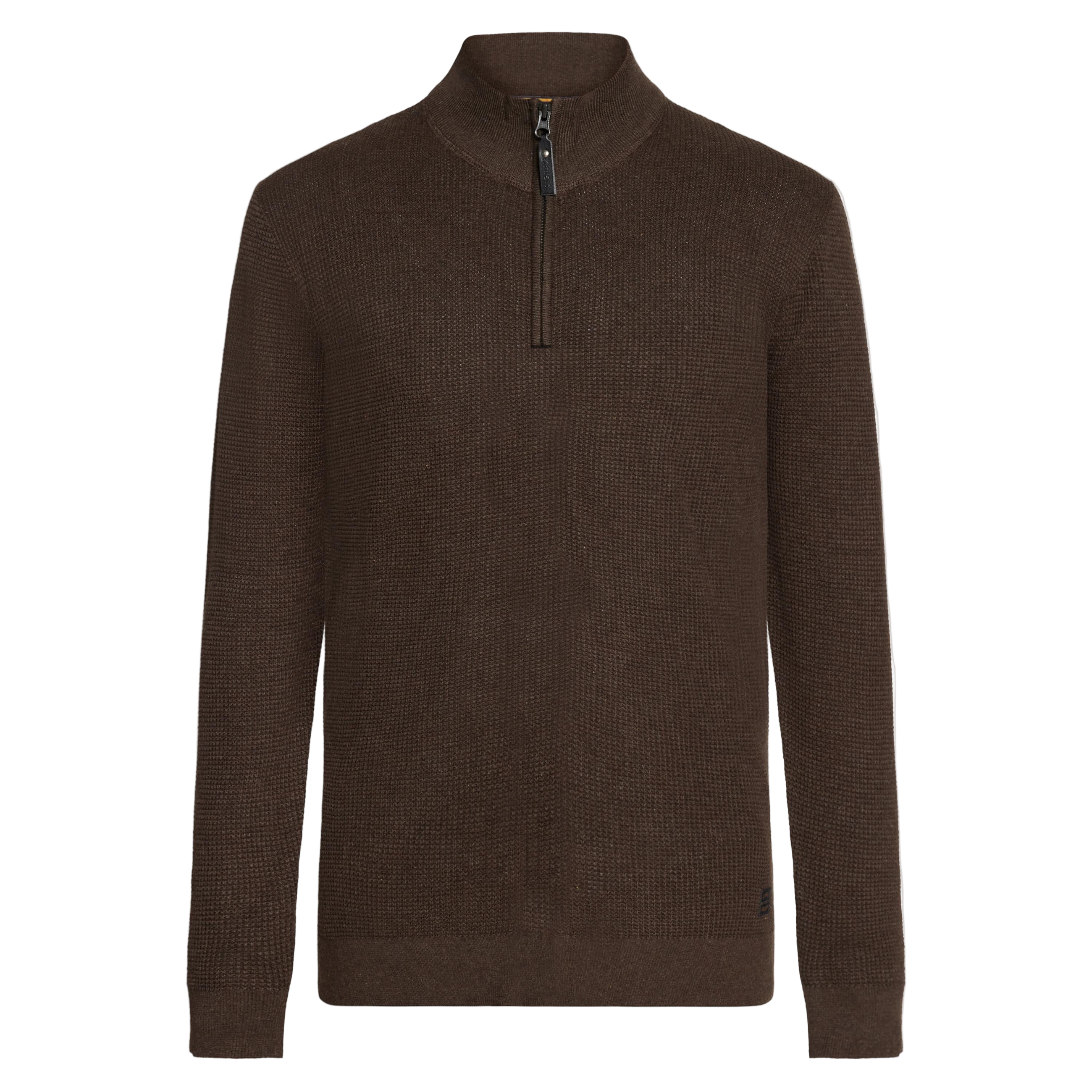 KeanuSi Structure Halfzip + Knit - Brown Bark melange