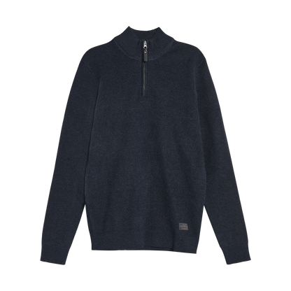 KeanuSi Structure Halfzip + Knit - Deep Marine Melange