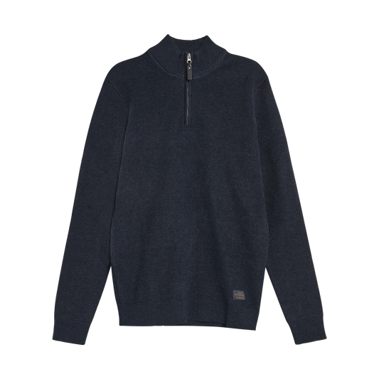 KeanuSi Structure Halfzip + Knit - Deep Marine Melange