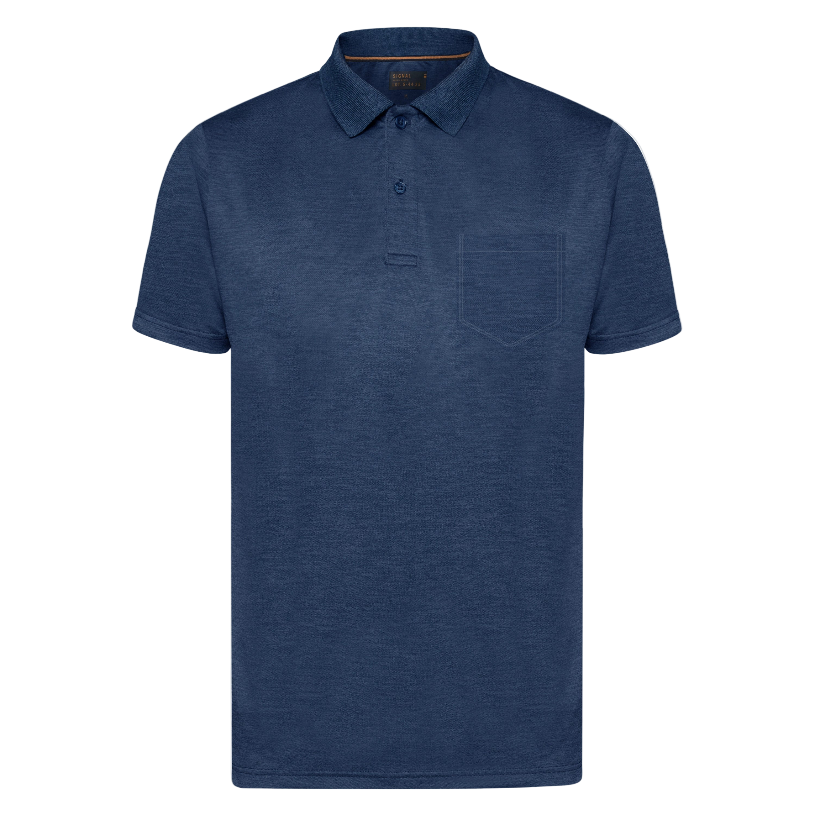 ThomasSI Pocket Tech Polo - Mid Blue Melange