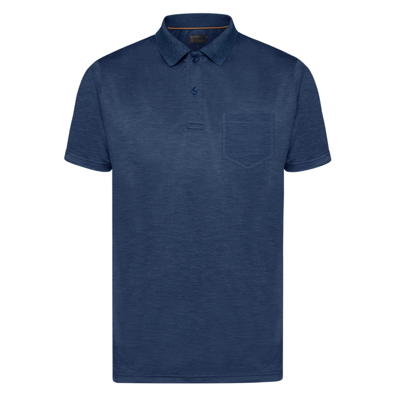 ThomasSI Pocket Tech Polo - Mid Blue Melange