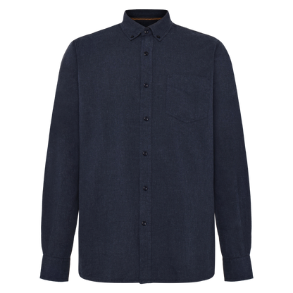 BendixSi Flannel L/S Shirts - Deep Marine Melange