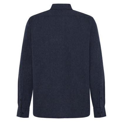 BendixSi Flannel L/S Shirts - Deep Marine Melange