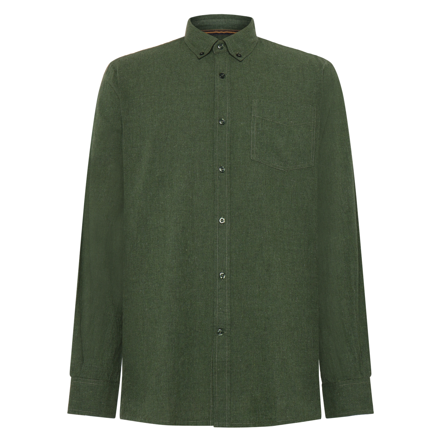BendixSi Flannel L/S Shirts - Beluga green melange