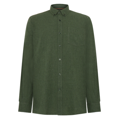 BendixSi Flannel L/S Shirts - Beluga green melange