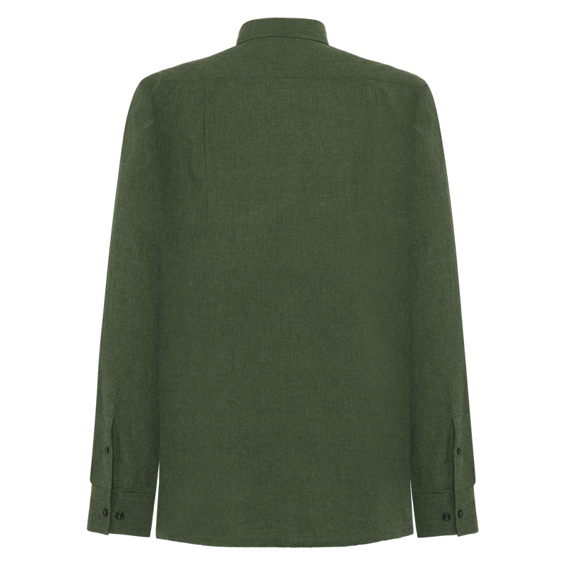 BendixSi Flannel L/S Shirts - Beluga green melange