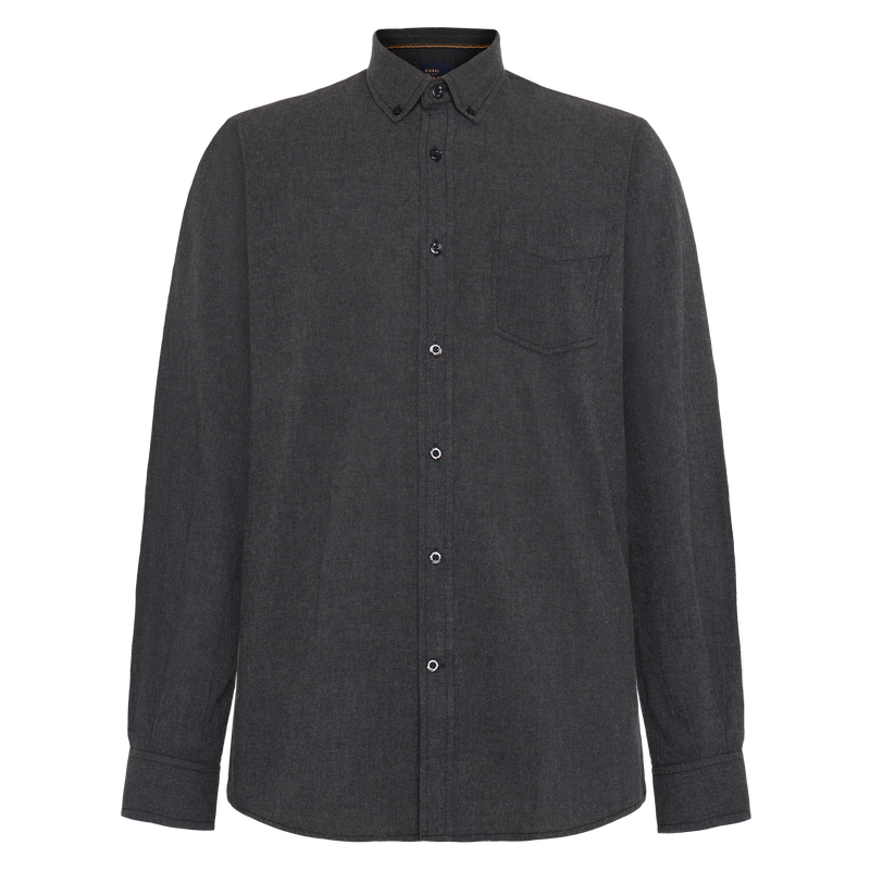 BendixSi Flannel L/S Shirts - Grey Volcano Melange