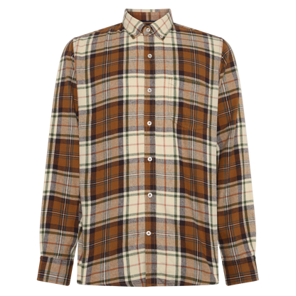 BruceSi Check + L/S Shirts - Brown Otter