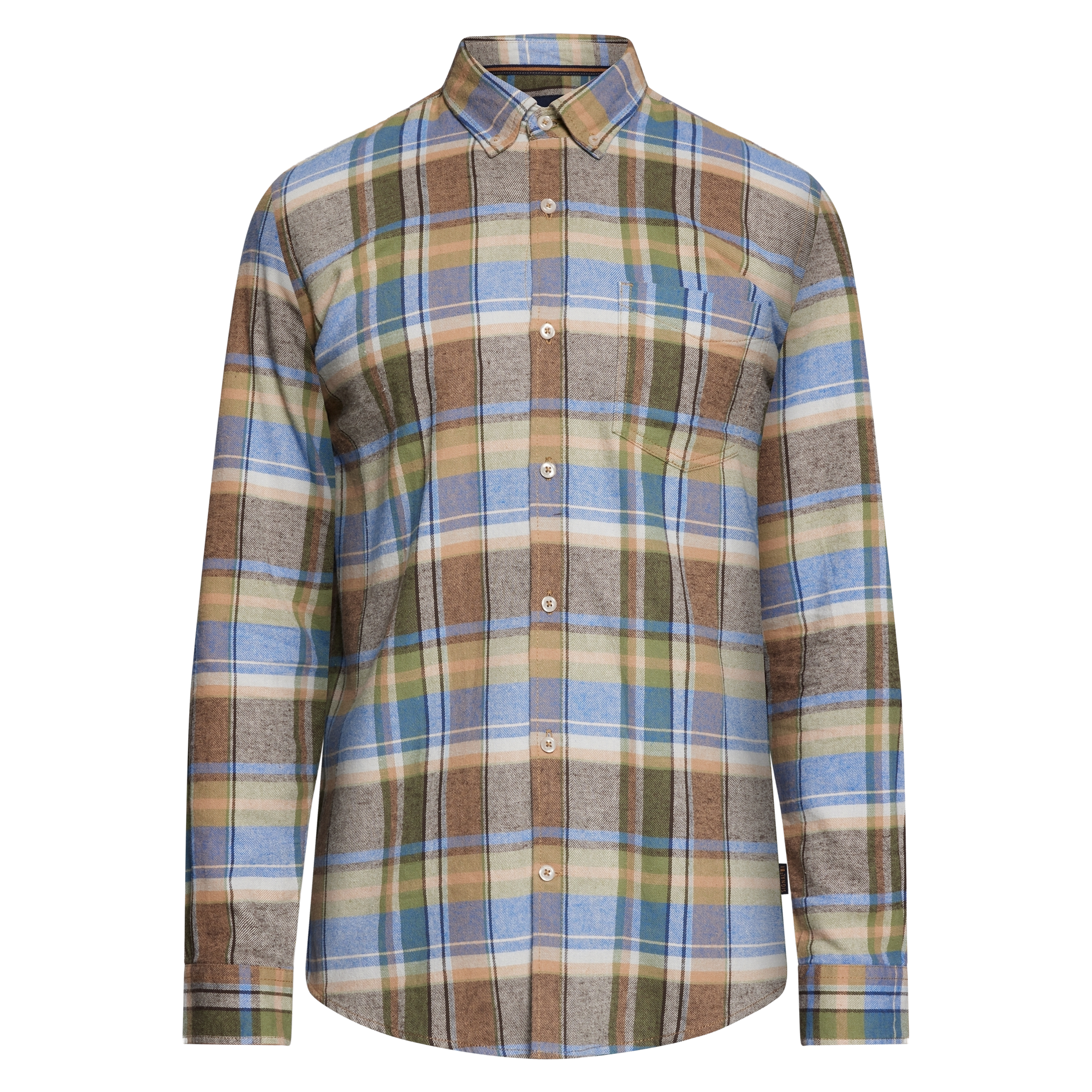 BruceSi Check + L/S Shirts - Blue Largo