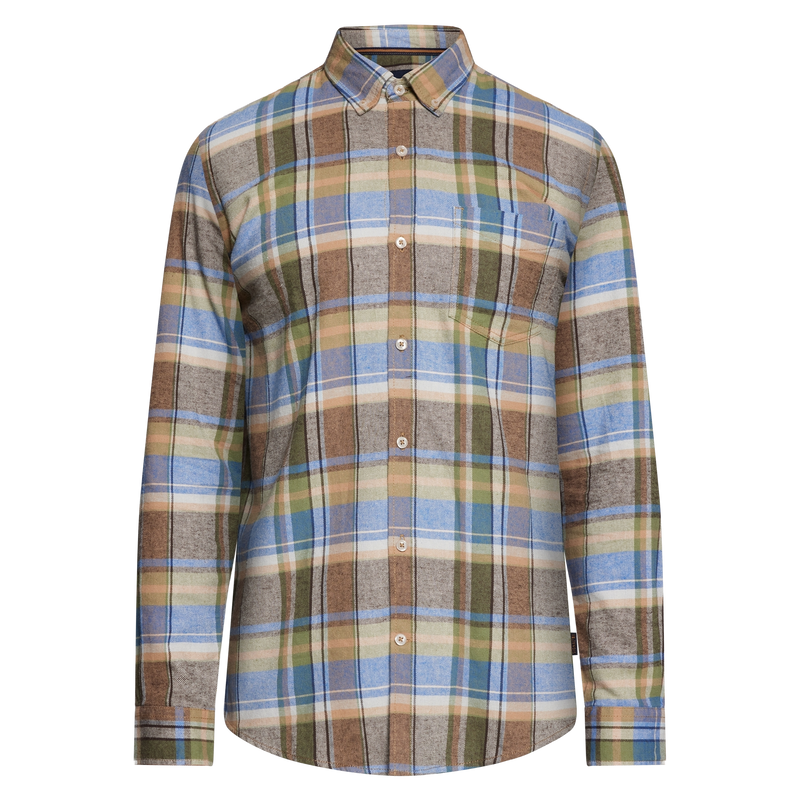 BruceSi Check + L/S Shirts - Blue Largo