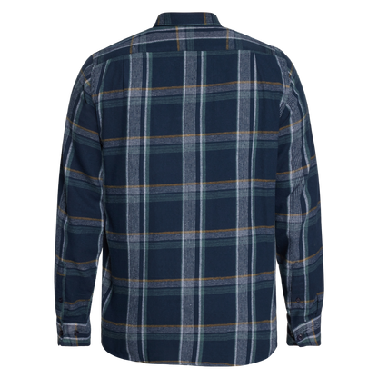 BruceSi Check + L/S Shirts - Deep Marine